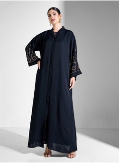 Khizana Abaya With Embellished Sleeves & Sheila  - Image 1