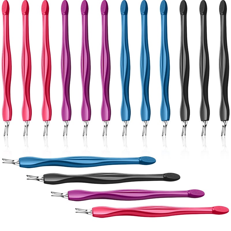 Cuticle Pusher Cuticle Trimmer Professional V Shaped Cuticle Remover Manicure Dead Skin Removal Tool Toe Nail Care for Home and Nail Shop 12Pcs