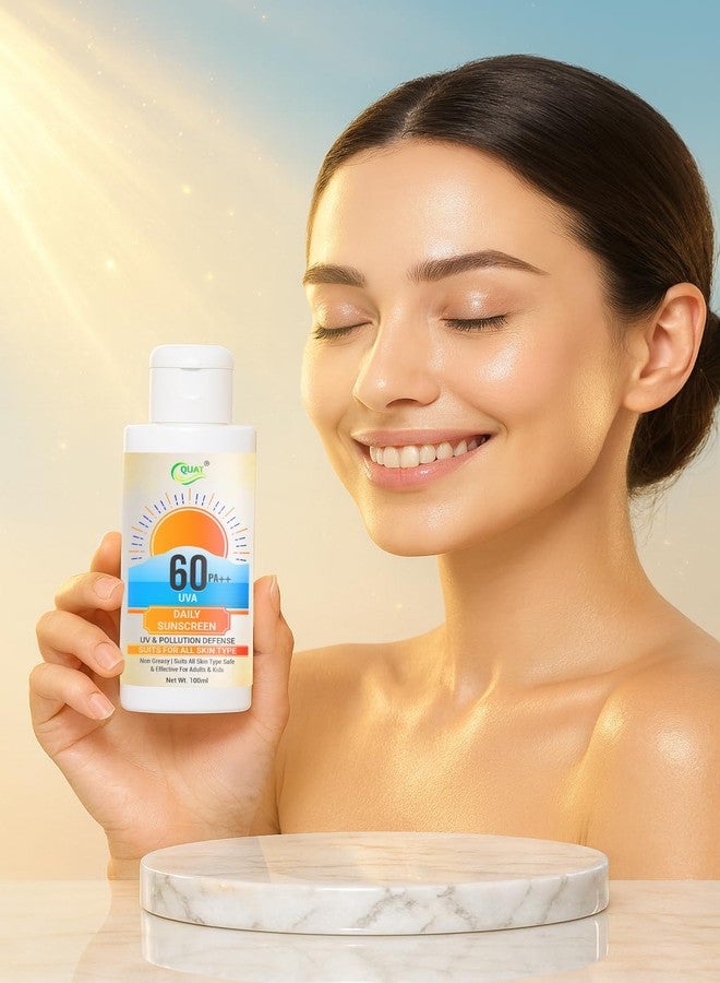 QUAT Sunscreen Cream SPF 60 PA++ UVA Protection | Broad Spectrum Sunblock for UVA/UVB Rays, Tanning & Sun Damage | Lightweight Non-Greasy Sunscreen for All Skin Types – 100 g - Image 4