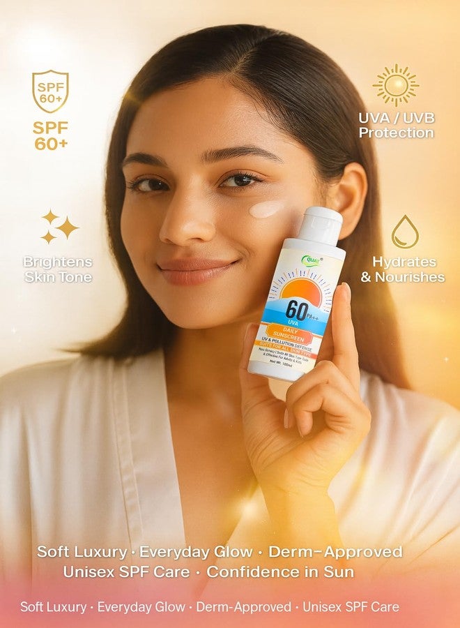 QUAT Sunscreen Cream SPF 60 PA++ UVA Protection | Broad Spectrum Sunblock for UVA/UVB Rays, Tanning & Sun Damage | Lightweight Non-Greasy Sunscreen for All Skin Types – 100 g - Image 1
