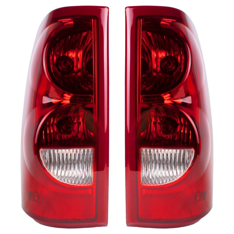 Boine Tail Light Compatible With 2003 2004 2005 2006 Chevy Silverado 1500 2500 3500 Driver and Passenger Side Rear Light Brake Lamps Bulb and Harness Included