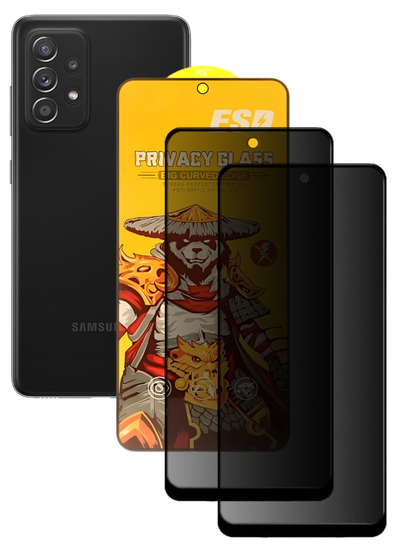 ESD 2 Pieces Tempered Dustproof Privacy Glass Screen Protector Compatible For Samsung Galaxy A52s - Image 1
