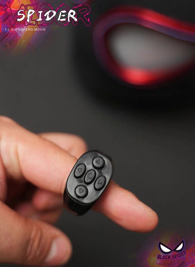 خوذة شخصية مايلز سبايدر مان مع عيون كهربائية متحركة، قناع يفتح ويغلق مع تحكم عن بُعد، مع علبة هدايا. - Image 4