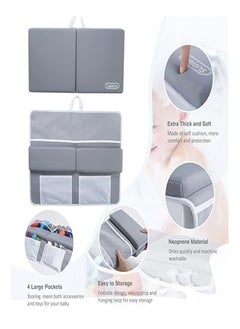 Goolsky Goolsky  Bath Kneeler and Elbow Rest Pad, 1.5'' Thick Quickly Dry Kneeling Pad and Elbow Support for Knee & Arm Support Large Bathtub Kneeling Mat with Toy Organizer for Happy Baby Bathing Time (Grey)  - Image 2