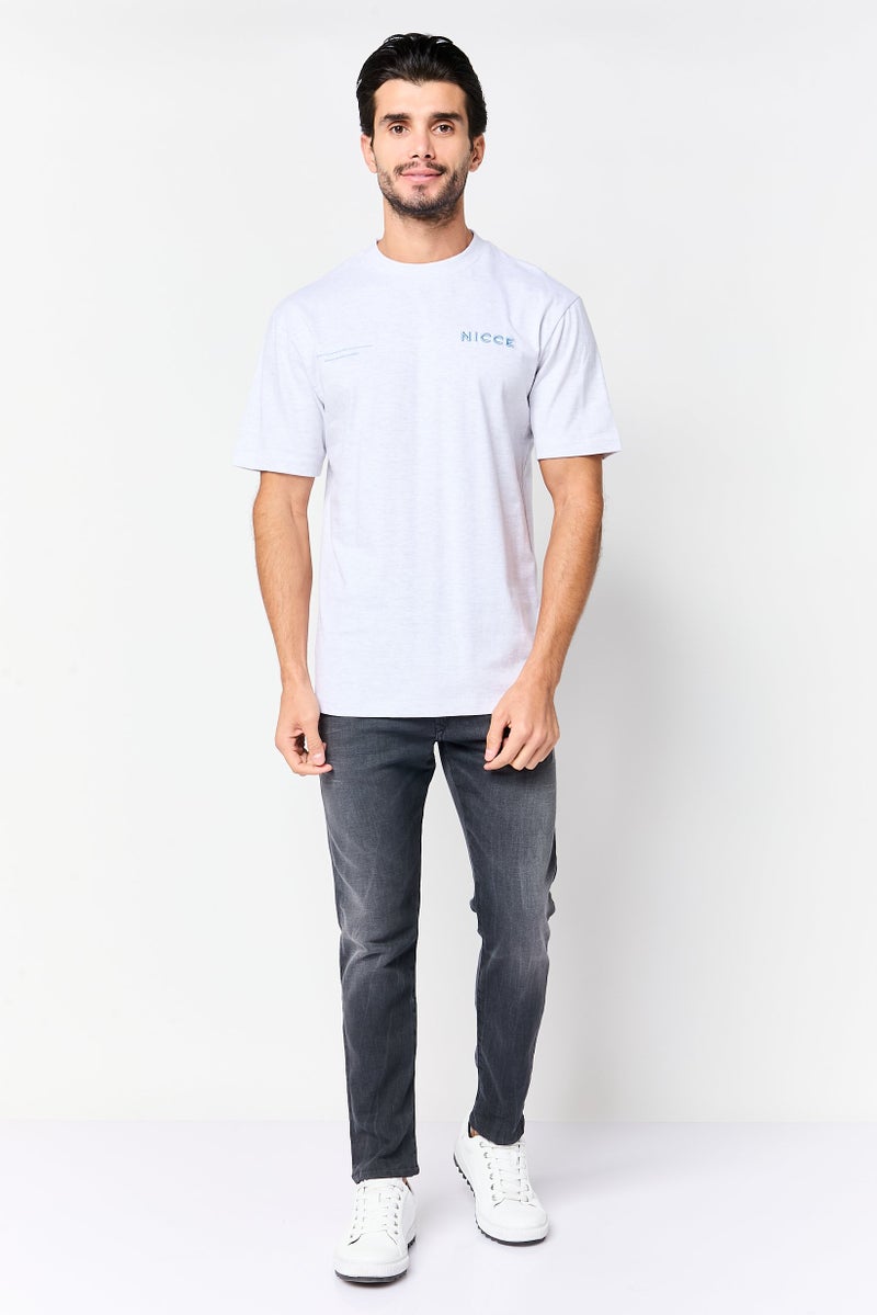 Nicce Men Crew Neck Short Sleeve Embroidered Logo T-Shirt, Grey - Image 2