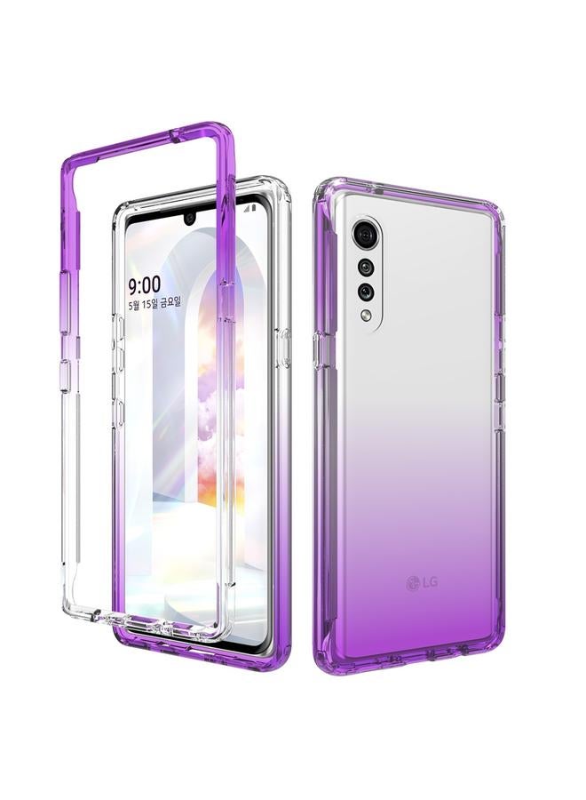 اس-توب جراب لهاتف LG Velvet مقاوم للصدمات شفافية عالية بلونين متدرجين متغيرين من مادة PC+TPU بألوان الحلوى جراب واقٍ للهاتف - Image 1