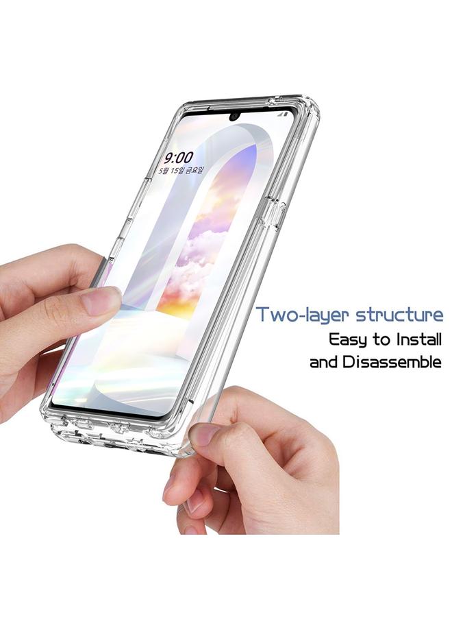 اس-توب جراب لهاتف LG Velvet مقاوم للصدمات شفافية عالية بلونين متدرجين متغيرين من مادة PC+TPU بألوان الحلوى جراب واقٍ للهاتف - Image 3