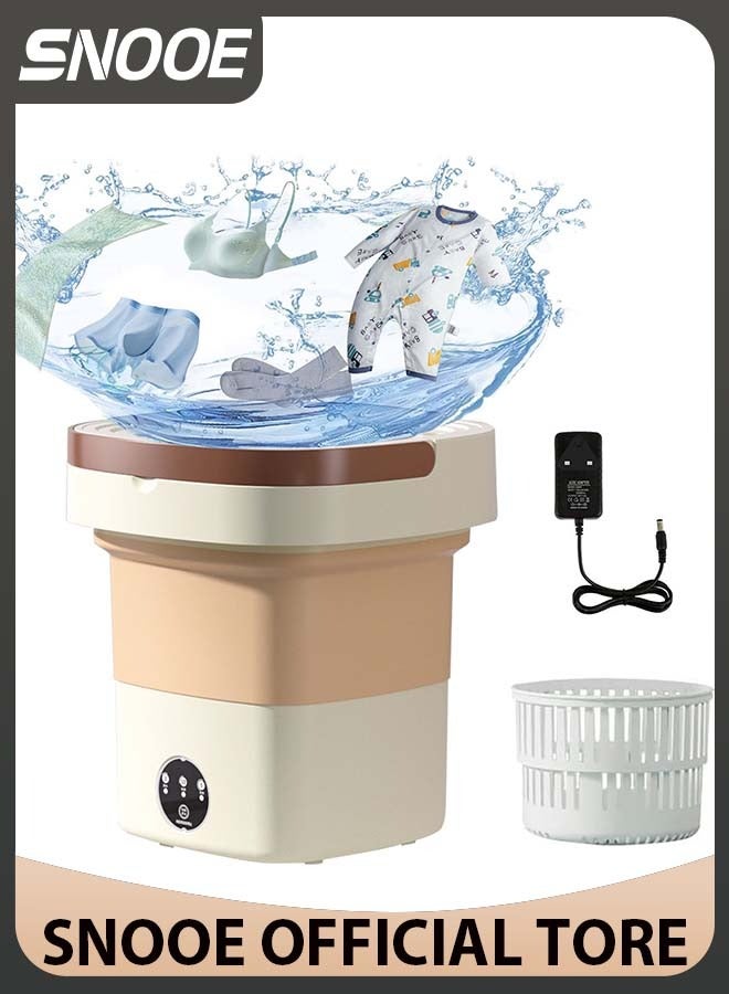 Snooe Foldable Washing MachineMini Folding Washing Machine, 8L Portable Washing Machine with Drain Basket, for Apartment, Travel, Underwear, Personal, Kids - Image 1
