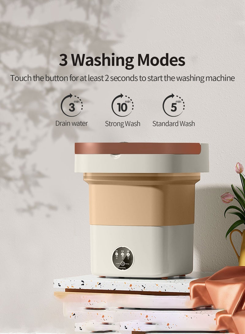 Snooe Foldable Washing MachineMini Folding Washing Machine, 8L Portable Washing Machine with Drain Basket, for Apartment, Travel, Underwear, Personal, Kids - Image 5