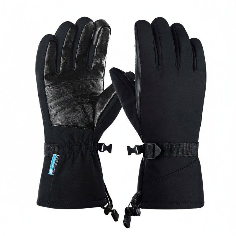 kyncilor Winter Skiing Gloves: Black Size L, Waterproof Windproof Wear-resistant - Warm Thicken Suede Liner, Anti-slip Palm Touch Screen Gloves for Winter Snow Sports - Image 1