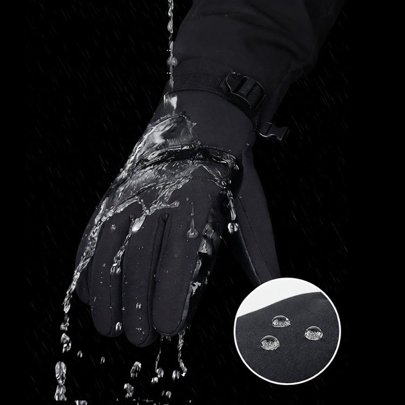 kyncilor Winter Skiing Gloves: Black Size L, Waterproof Windproof Wear-resistant - Warm Thicken Suede Liner, Anti-slip Palm Touch Screen Gloves for Winter Snow Sports - Image 4