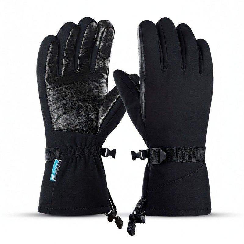 kyncilor Winter Skiing Gloves: Black Size L, Waterproof Windproof Wear-resistant - Warm Thicken Suede Liner, Anti-slip Palm Touch Screen Gloves for Winter Snow Sports - Image 5