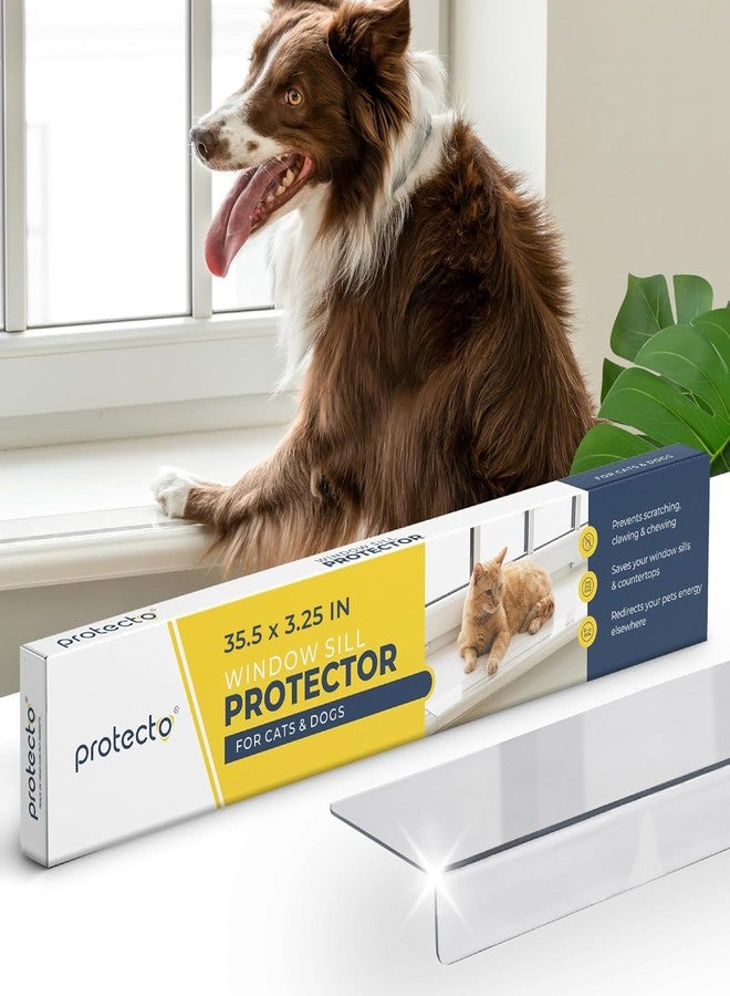 PROTECTO Window Sill Protector from Dogs 35.5 x 3.25 Clear Window Guards from Cats Scratching, Chewing & Clawing | Keep Your Sills Smooth & Paws Safe | Ultra Strong Window Sill Cover Protection - Image 1