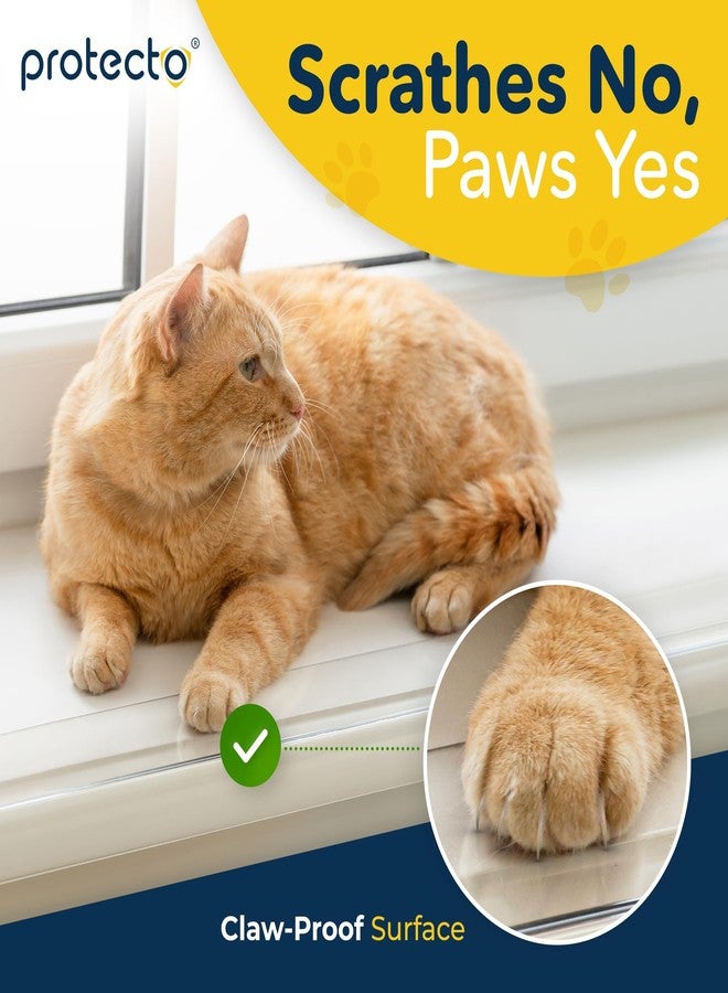 PROTECTO Window Sill Protector from Dogs 35.5 x 3.25 Clear Window Guards from Cats Scratching, Chewing & Clawing | Keep Your Sills Smooth & Paws Safe | Ultra Strong Window Sill Cover Protection - Image 5