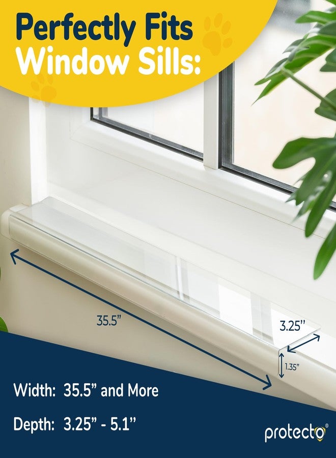 PROTECTO Window Sill Protector from Dogs 35.5 x 3.25 Clear Window Guards from Cats Scratching, Chewing & Clawing | Keep Your Sills Smooth & Paws Safe | Ultra Strong Window Sill Cover Protection - Image 3