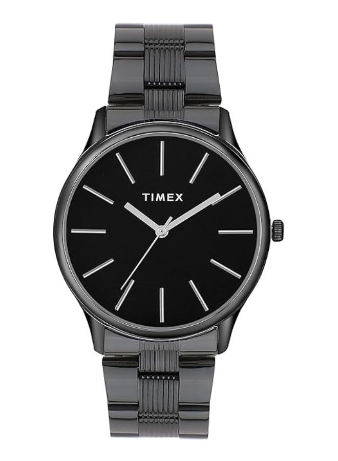 TIMEX Analog Watch for Man with Black Round Dial & Black Stainless Steel Bracelet Band Water Resistant Men's Wrist Watches - TWTG73SMU05 - Image 1