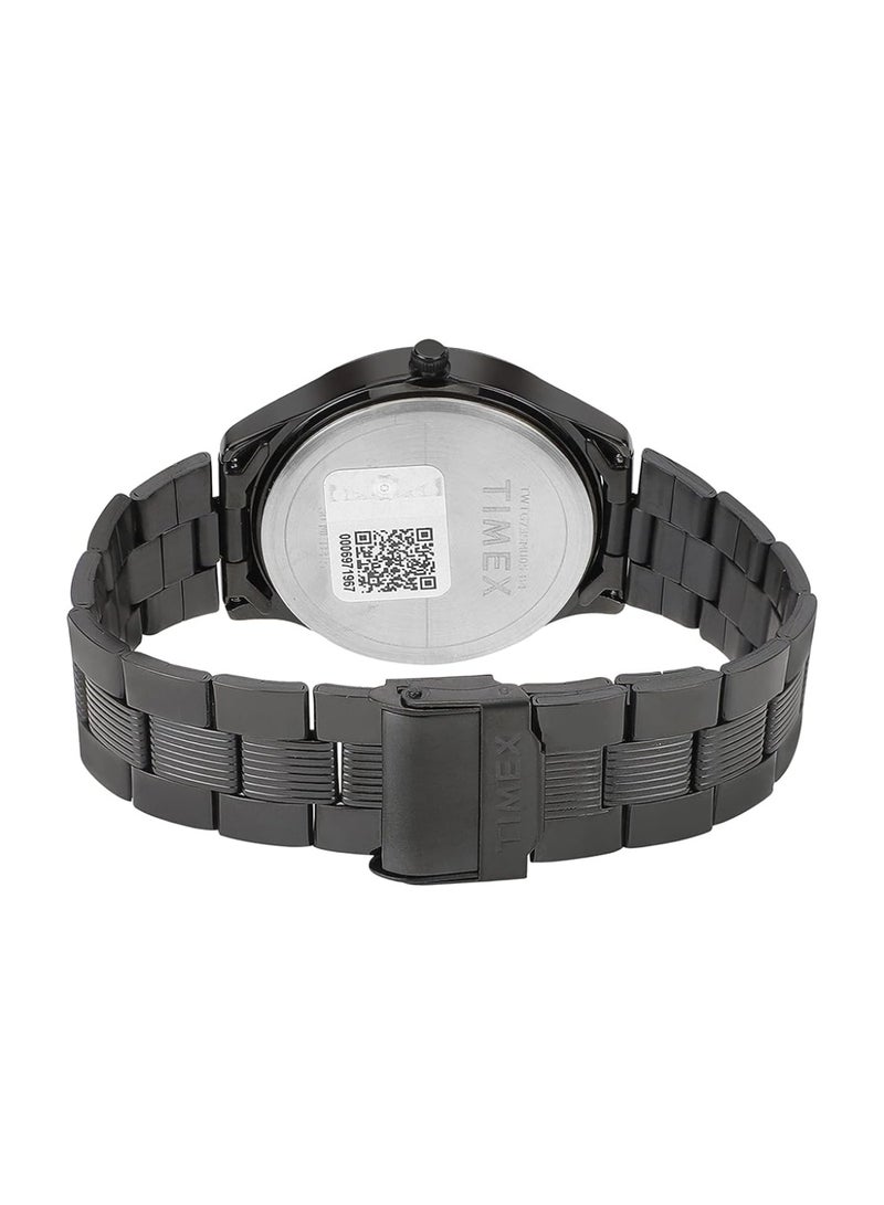 TIMEX Analog Watch for Man with Black Round Dial & Black Stainless Steel Bracelet Band Water Resistant Men's Wrist Watches - TWTG73SMU05 - Image 2