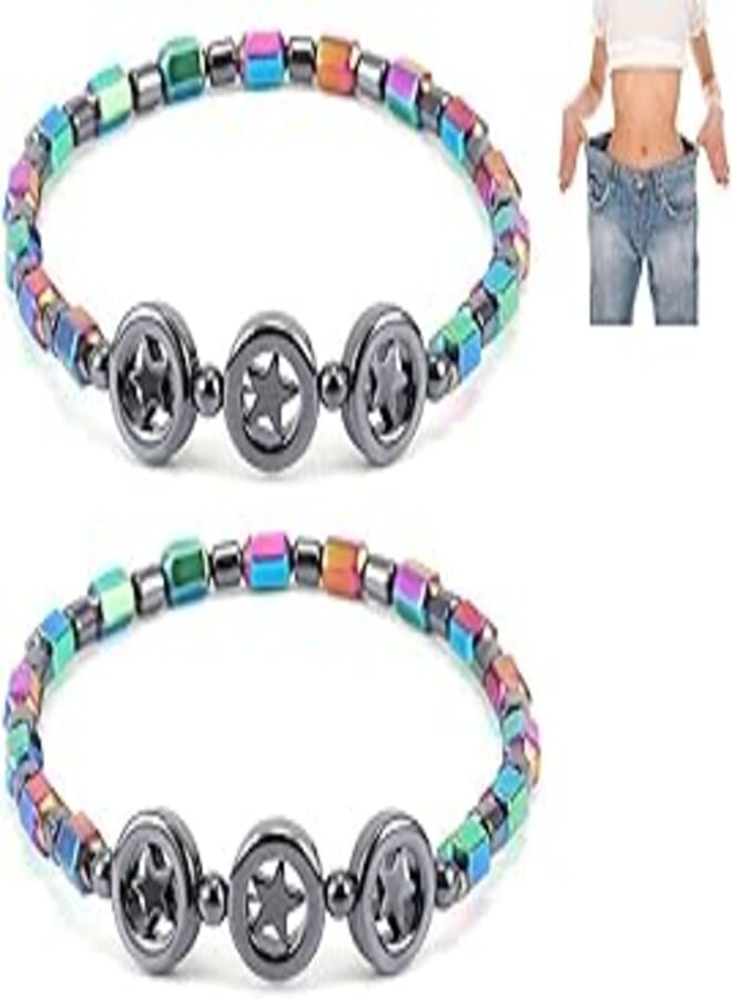 FOLENZU FOLENZU Zunis Thermotherapy Detox Anklet, Magnetic Slim Hematite Anklet, Anti Swelling Anklet, Women's Magnetic Therapy Ankle Bracelet, Magnetic Slimming Bracelet, Circle Star 