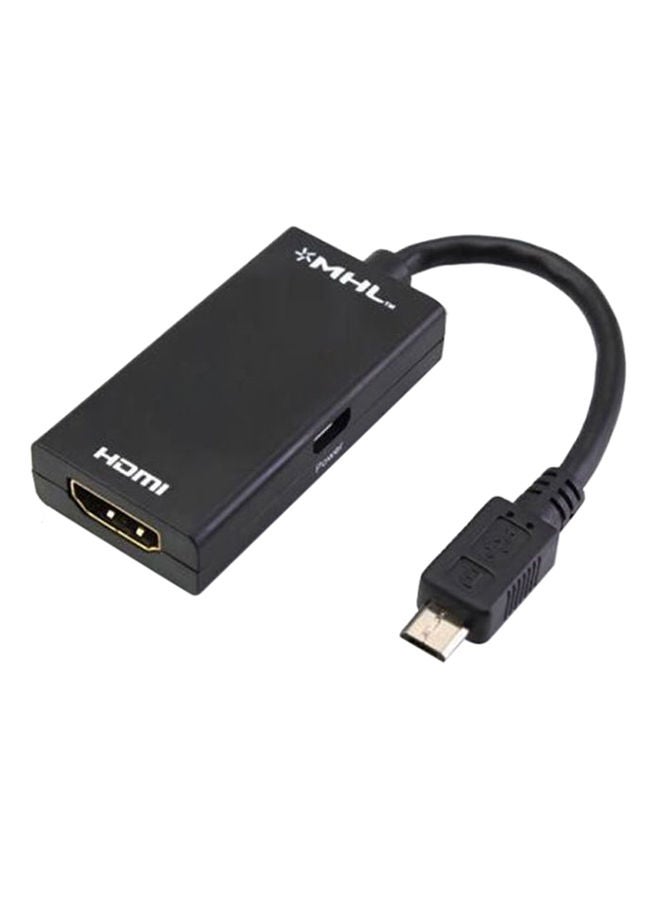 NIBEMINENT MHL Micro USB 11-Pin To HDMI Cable Adapter Black - Image 1