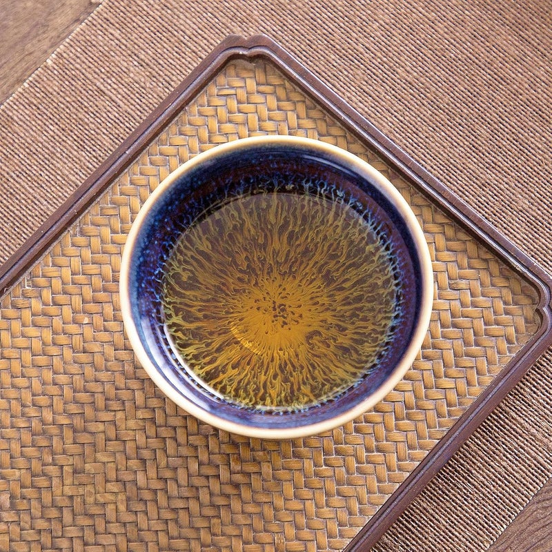 CmengAo Blue Tenmokus Tea Cups Set of 2 Handmade Jianzhan Ceramic Teacups with Starry Sky Glaze Traditional Chinese Style Zen Decor Gift  Collection 473 oz Small Cha Wan Bowl - Image 4
