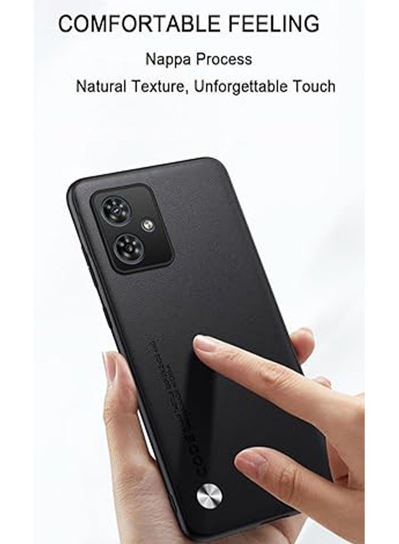 Case Compatible with Motorola Moto G55 5G Case, Plain Leather Skin-friendly Phone Case Matte Bumper Soft Edge Shockproof Protective Cover for Moto G55 - Image 2