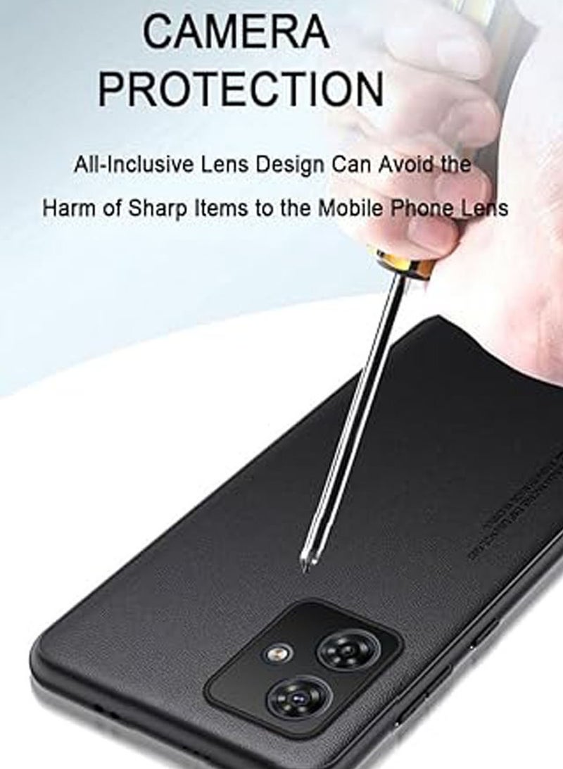 Case Compatible with Motorola Moto G55 5G Case, Plain Leather Skin-friendly Phone Case Matte Bumper Soft Edge Shockproof Protective Cover for Moto G55 - Image 4