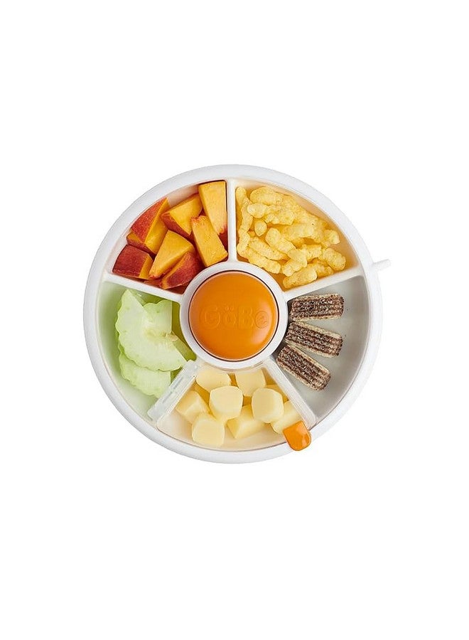 GOBE Kids Small Snack Spinner Flip Bundle With Hand Strap And Sticker Sheet - Reusable Snack Container With 5 Compartment Dispenser And Lid | Bpa/Pvc Free | Dishwasher Safe | No Spill - Pumpkin Spice - Image 1