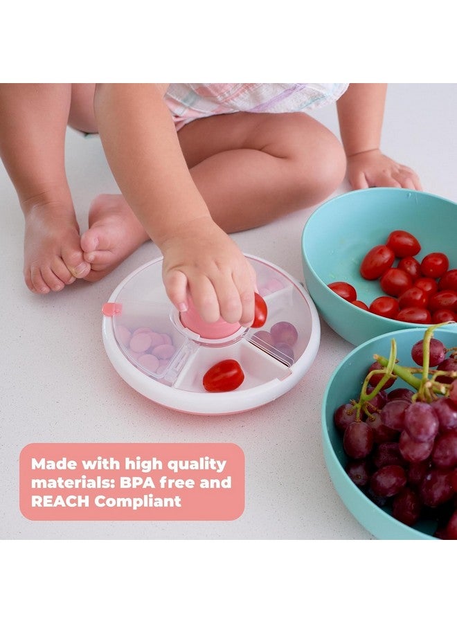 GOBE Kids Small Snack Spinner Flip Bundle With Hand Strap And Sticker Sheet - Reusable Snack Container With 5 Compartment Dispenser And Lid | Bpa/Pvc Free | Dishwasher Safe | No Spill - Pumpkin Spice - Image 3