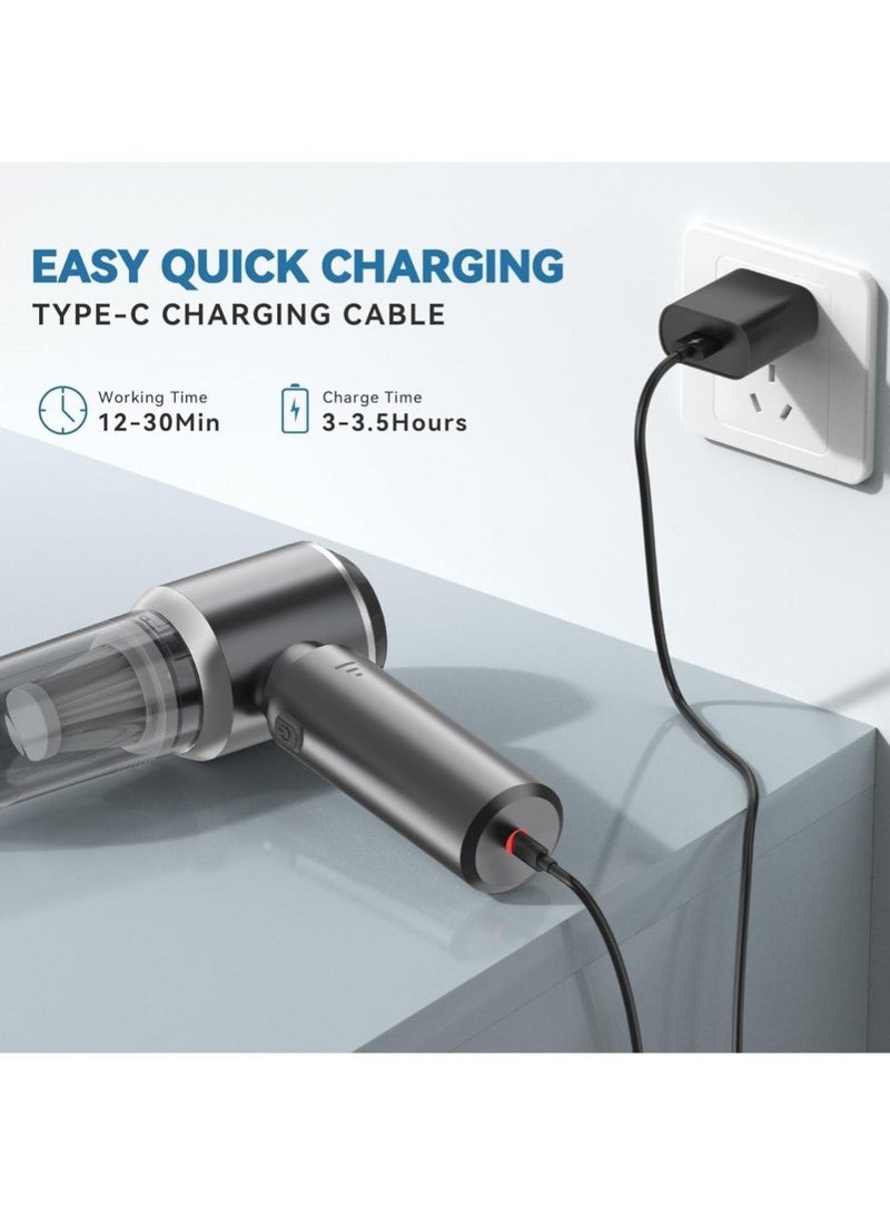 SUITU Handheld Vacuum Cleaners, 16000Pa Powerful Cordless Car Vacuum Cleaner, 3-Speed Tabletop Vacuum Cleaner with Brushless Motor, Mini Vacuum Cleaner for Car, Home, and Office - Image 2