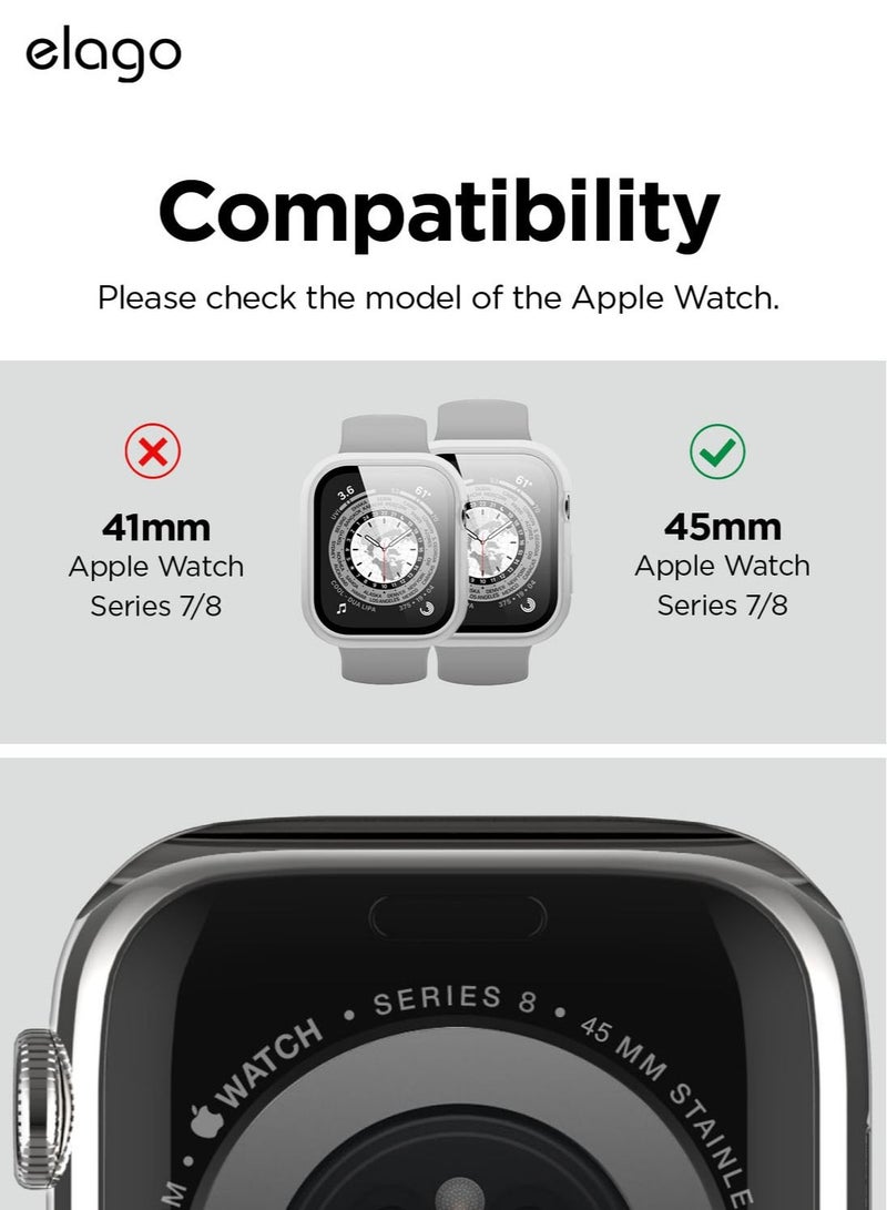 Elago Clear Shield for Apple Watch Series 8/7 (45mm) Case Cover - Frosted Transparent  - Image 2