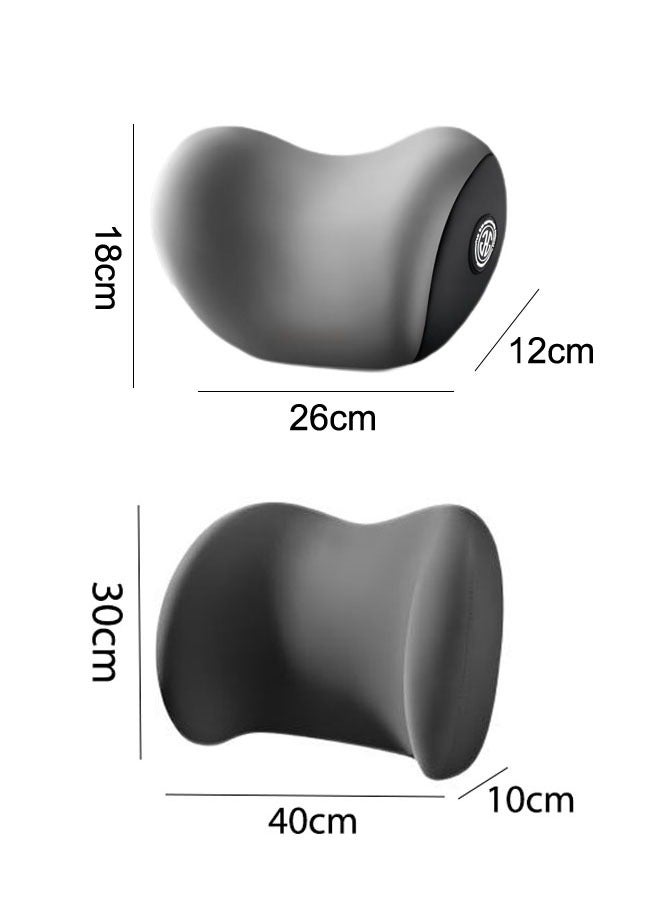 دعم قطني وسادة الرأس وسادة الرقبة مجموعة السيارات سيارة مسند الظهر وسادة دعم الخصر وسادة الرقبة عدة تخفيف آلام الرقبة والظهر تحسين الموقف وسادة الذاكرة الإسفنج وسادة مقعد مريح ، حزام قابل للتعديل ، والسيارات الداخلية رمادي - Image 2