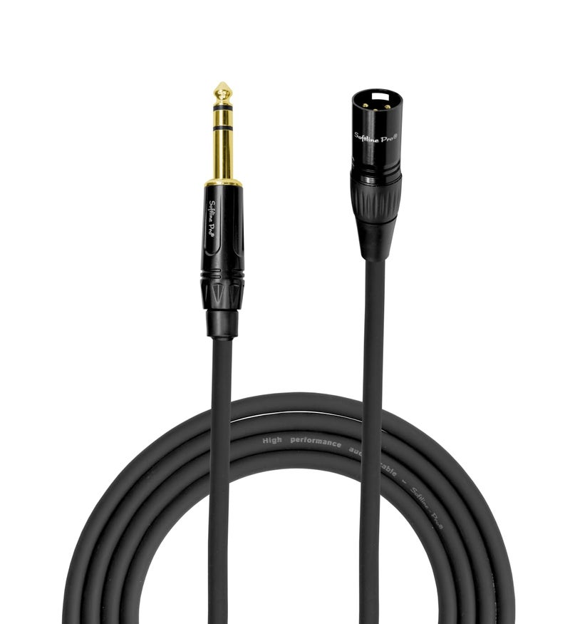 Softline Pro TRS Microphone Cable, Stereo 6.35MM Jack to XLR Male 10 Ft / 3 Meter Cable for Amplifier, Speakers, Microphone, Sound Console, Mixer, Electric Organ, SPSM300 - Image 1
