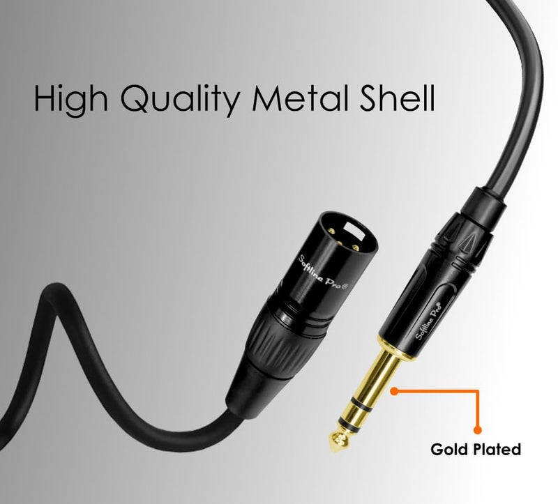 Softline Pro TRS Microphone Cable, Stereo 6.35MM Jack to XLR Male 10 Ft / 3 Meter Cable for Amplifier, Speakers, Microphone, Sound Console, Mixer, Electric Organ, SPSM300 - Image 4