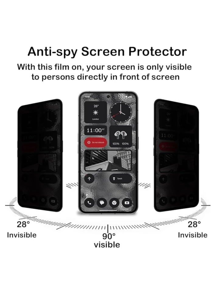 Muzz حماية شاشة الخصوصية لهاتف ناثينغ 2 [عبوة 2] فيلم زجاجي مقسى مضاد للتجسس بصلابة 9H مضاد للخدش مضاد لبصمات الأصابع خالي من الفقاعات حماية شاشة مضادة للتجسس لهاتف ناثينغ (2) - Image 2