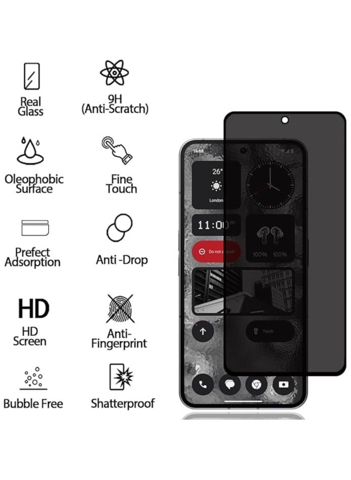 Muzz حماية شاشة الخصوصية لهاتف ناثينغ 2 [عبوة 2] فيلم زجاجي مقسى مضاد للتجسس بصلابة 9H مضاد للخدش مضاد لبصمات الأصابع خالي من الفقاعات حماية شاشة مضادة للتجسس لهاتف ناثينغ (2) - Image 3