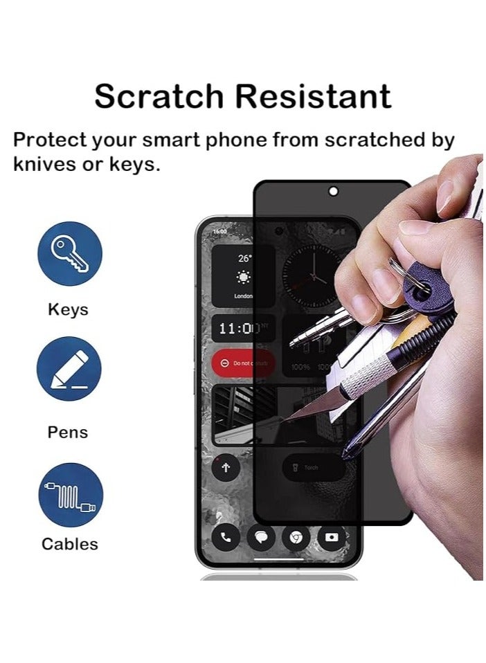 Muzz حماية شاشة الخصوصية لهاتف ناثينغ 2 [عبوة 2] فيلم زجاجي مقسى مضاد للتجسس بصلابة 9H مضاد للخدش مضاد لبصمات الأصابع خالي من الفقاعات حماية شاشة مضادة للتجسس لهاتف ناثينغ (2) - Image 4