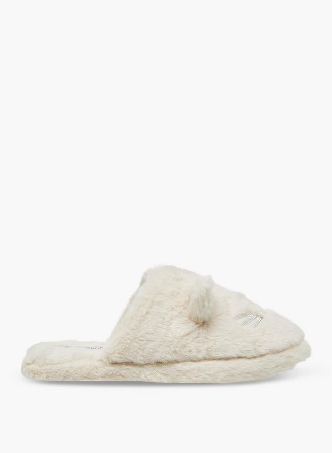 Le Confort Women Cat Ear Applique Bedroom Slippers - Image 1