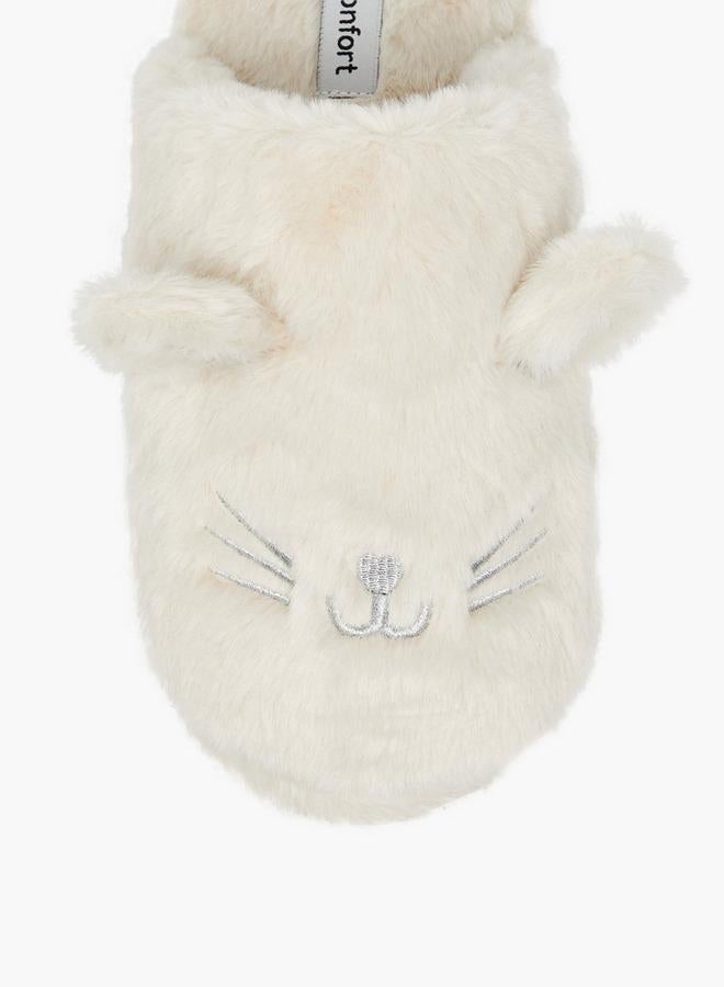 Le Confort Women Cat Ear Applique Bedroom Slippers - Image 3