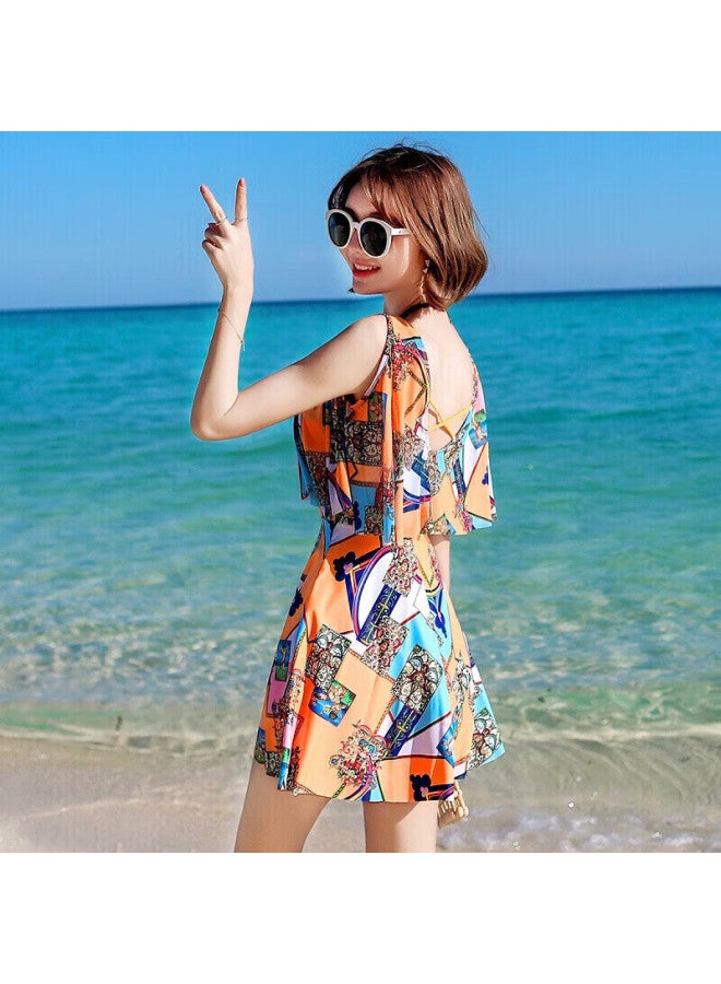 Skin-friendly Yifu One-piece Conservative Skirt-style Swimsuit For Women, Tummy Control, Slimming, Korean Style, Fairy-like, Plus Size, Suitable For Curvy Women - Image 4