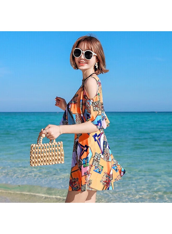 Skin-friendly Yifu One-piece Conservative Skirt-style Swimsuit For Women, Tummy Control, Slimming, Korean Style, Fairy-like, Plus Size, Suitable For Curvy Women - Image 2