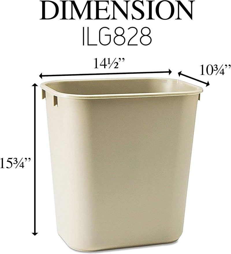 ILG828 Commercial Fiberglass Fire-Resistant Trash Can, 28 Quart/7 Gallon, Beige
