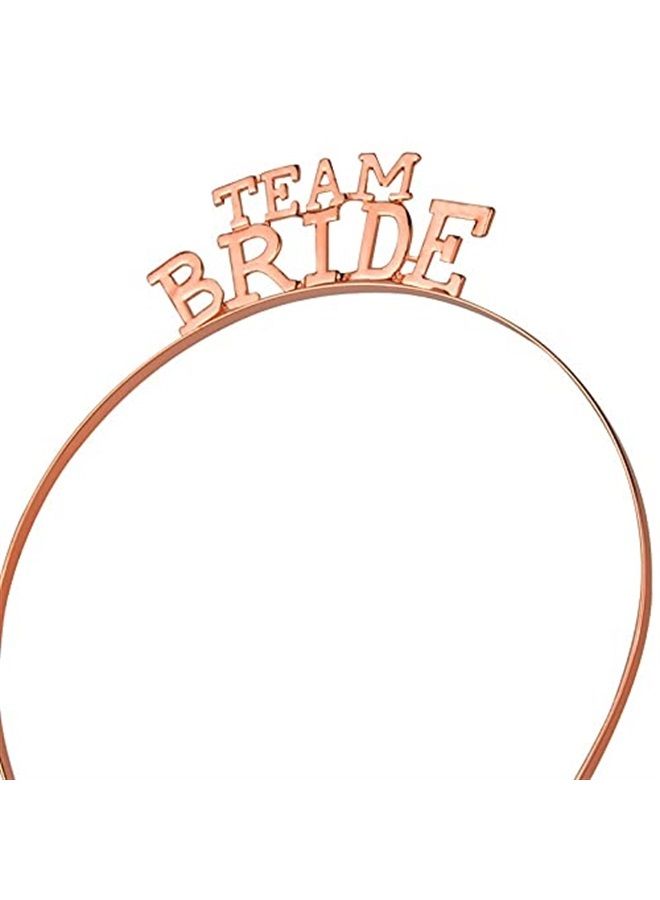 CheeseandU 3Pack Team Bride Headbands Metal Team Bride Headband Tiara for Bachelorette Party, Wedding Decorations, Bridal Shower Party Photo Props Supply Rose Gold/Rose Red (Rose Gold) - Image 2
