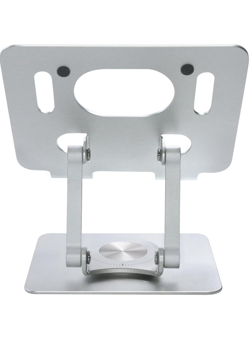 Foldable Adjustable Drawing Tablet Stand for Desk, iPad Laptop Holder, 360 Degree Rotating Computer Stand, Comfortable Aluminum High Table for 5-12 Inch Mobile Phone Screen, Notebook, Silver