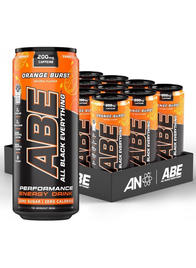 Applied Nutrition - Applied Nutrition ABE Pre Workout Cans - All Black Everything Energy + Performance Drink, Orange Burst - Image 1