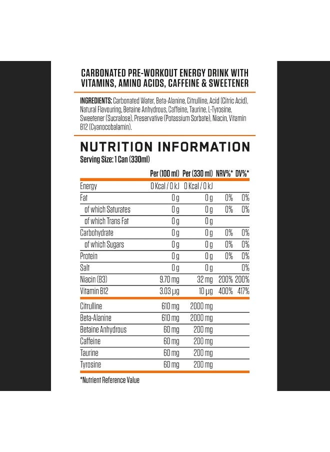 Applied Nutrition - Applied Nutrition ABE Pre Workout Cans - All Black Everything Energy + Performance Drink, Orange Burst - Image 1