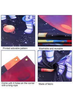 HOWAF Outer Space Theme Party Decorations Large Fabric Astronaut Face Photography Banner Background Astronaut Pretend Play Party Game Photo Props Backdrop Universe Planets Theme Party Favor Supply  - Image 4