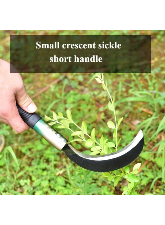 Extended Handle Crescent Sickle Heavy Duty Manganese Steel Manual Weed Cutter Garden Tool - Image 1