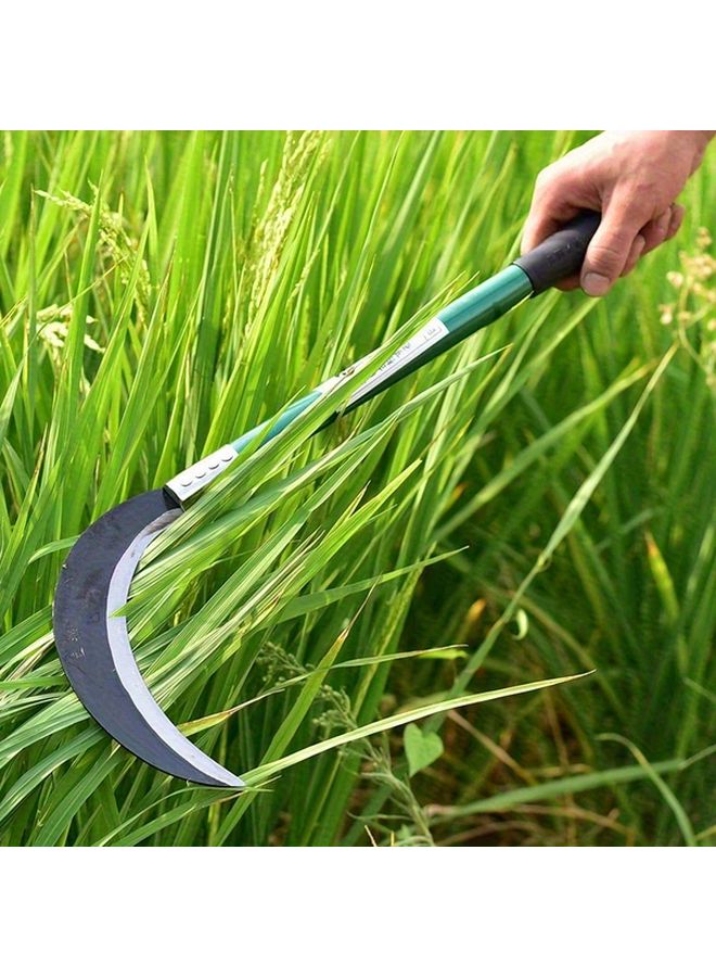 Extended Handle Crescent Sickle Heavy Duty Manganese Steel Manual Weed Cutter Garden Tool - Image 3