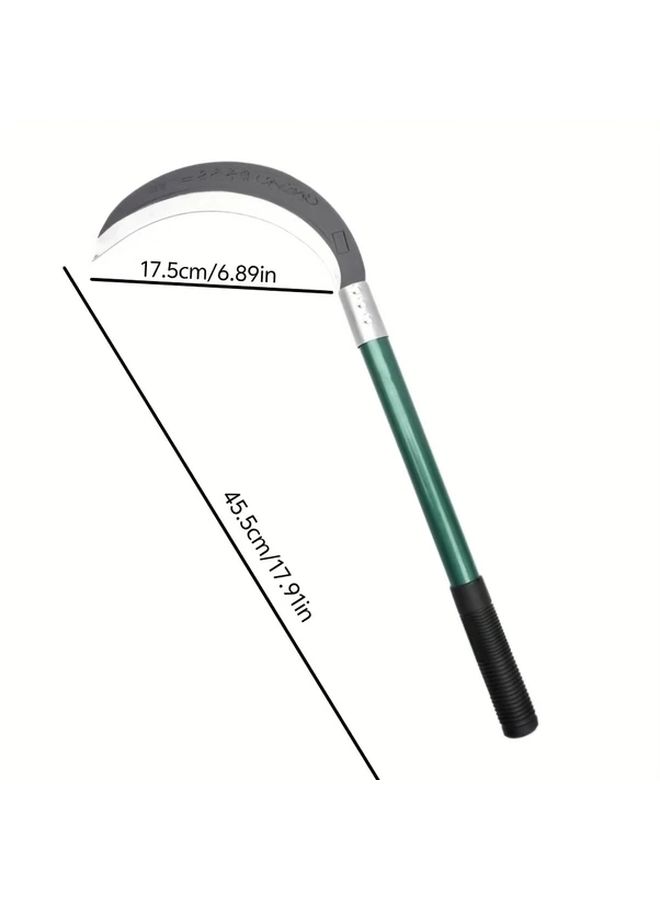 Extended Handle Crescent Sickle Heavy Duty Manganese Steel Manual Weed Cutter Garden Tool - Image 2