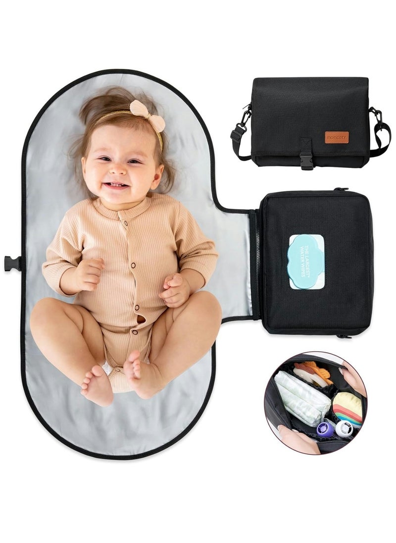 Momcozy 2-in-1 Diaper Changing Pad - Extra-Large Portable Diaper Pad Waterproof and Foldable for Newborns to Toddlers - Also Used As Adjustable Shoulder Bag with Wipes Pocket  - Image 1